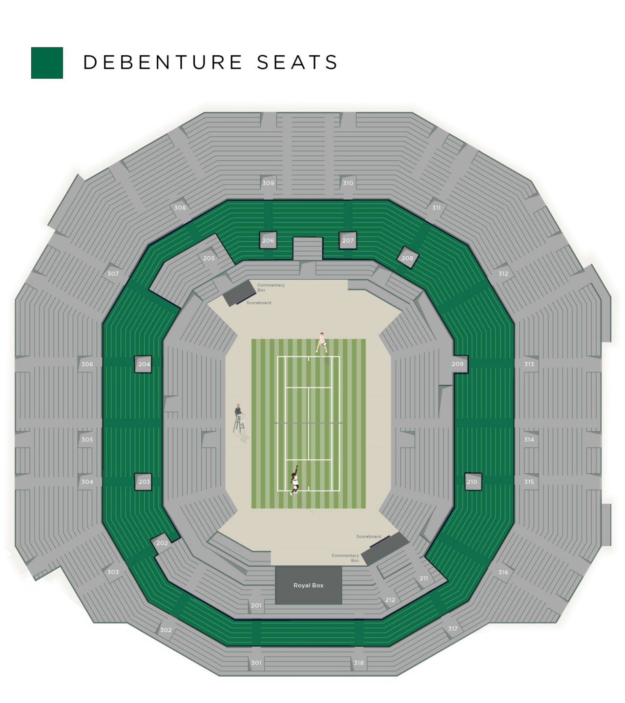 Wimbledon Debenture seat map
