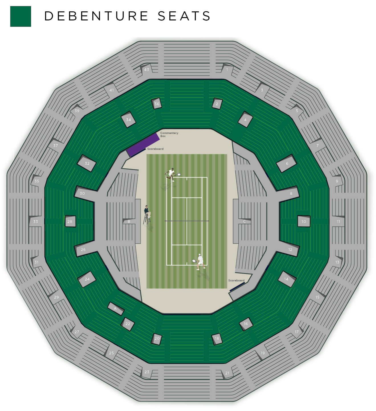 Wimbledon Debenture seat map
